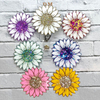 Acrylic Glitter Sequins Seven Color Sunflower Retractable Badge Reel with Rotating Crocodile Back Clip Nurse Badge Holder