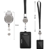 M-019 3CM Custom Logo Retractable Metal Badge Reels Holder with Lanyard for Name Card Holder