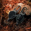 XXH-P044 Extendable Keychain Multitool Carabiner Key Holder with Steel Wire Cord Retractable Shield Badge Key Reel for Camping