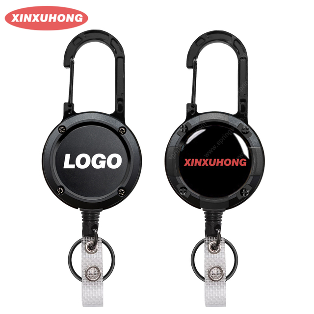 P-051 Anti-theft Heavy duty 5CM Easy-to-pull Buckle Rope Elastic Keychain Retractable Key Ring Anti Lost Ski Pass Id Card