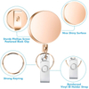 M-021 4CM Rose Gold Heavy Duty Retractable Badge Keychain Round Metal Id Card Badge Holder Reel