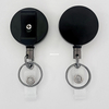 M-014 - 4CM Matte Black Round YOYO Metal Heavy Duty Badge Reel Clip Keychain Retractable Multi-Tool Badge Holder
