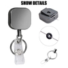 M-034 Square Gun Gray Heavy Metal Badge Reel Duty Metal Retractable Badge Reel Climbing Keychain Belt Clip
