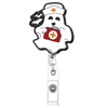 Wholesale Acrylic Halloween Ghost Medical Nurse ID Card Holder Retractable Badge Reel Holder with Swivel Alligator Clip