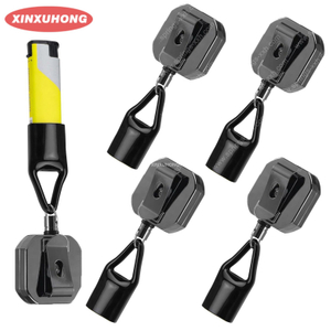 XXH-Custom Logo Portable Retractable Metal Lighter Holder Clip Square Alloy KeyChain Lighter Leash Smoking Accessories