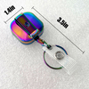 M-017 3CM Gradient Rainbow Color Square Heavy Duty Metal ID Badge Scroll Clip Metal Belt Clip Keychain