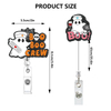 Wholesale Acrylic Halloween Ghost Medical Nurse ID Card Holder Retractable Badge Reel Holder with Swivel Alligator Clip