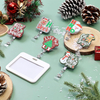 Santa Claus Snowman Elk Acrylic Badge Reel Retractable ID Badge Holder with 360° Rotatable Alligator Clip Nurse Christmas Gift