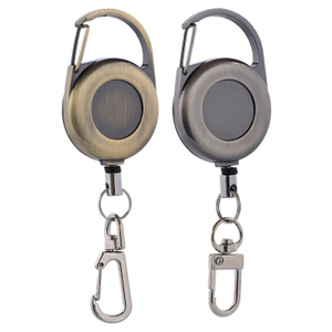 M-030 Metal Badge Reel KeyChain Retractable Badge Holder Fly Fishing Zinger Retractor for Anglers Vest Pack Tool Gear