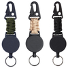 P-038 4CM Outdoor Multi-Tool Black Beige Green Braided Rope Eagle Beak Keychain Heavy Duty Retractable Badge Clip Carabiner
