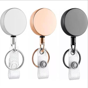 M-021 4CM Rose Gold Heavy Duty Retractable Badge Keychain Round Metal Id Card Badge Holder Reel