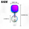 Rainbow Mini Square Metal Retractable Keychain Badge Holder Heavy Duty Tactical ID Reel Pass Key Holder Retract Badge Reel