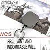M-034 Square Gun Gray Heavy Metal Badge Reel Duty Metal Retractable Badge Reel Climbing Keychain Belt Clip