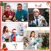 High Quality Christmas Acrylic Glitter Snowman Christmas Tree Socks Gloves Retractable Badge Reel Holder ID Buckle