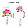 New Acrylic Colorful Sea Turtle Marine Animal ID Card Holder Retractable Badge Roll Holder with 360° Rotating Back Clip