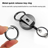 M-032 Heavy Duty 3CM Retractable Badge Holder Reel ID Badge Holder with Belt Clip Key Ring for Name Card Keychain