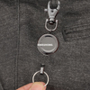 M-020 3CM Electroplating Gray Cross Sign Metal Badge Reel with 19.11 in Nylon Rope Retractable Badge Holder with Keychain
