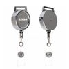 M-019 3CM Custom Logo Retractable Metal Badge Reels Holder with Lanyard for Name Card Holder