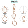 M-019 2CM Round Metal Rose Gold Gun Gray Silver Gold Telescopic Badge Scroll Keychain Mini Easy-pull Buckle