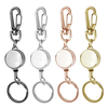 M-019 2CM Round Metal Rose Gold Gun Gray Silver Gold Telescopic Badge Scroll Keychain Mini Easy-pull Buckle