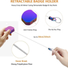 M-017 3CM Gradient Rainbow Color Square Heavy Duty Metal ID Badge Scroll Clip Metal Belt Clip Keychain
