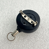 M-022 3CM Silver Black Brooch Fixed Metal YOYO Easy-Pull Button Badge Scroll Retractable Office Supplies