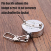 M-022 3CM Silver Black Brooch Fixed Metal YOYO Easy-Pull Button Badge Scroll Retractable Office Supplies