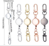 M-033 2CM Silver Rose Golden Metal Retractable Badge Holders with Carabiner Reel Clip