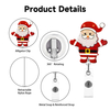 High Quality Christmas Acrylic Glitter Snowman Christmas Tree Socks Gloves Retractable Badge Reel Holder ID Buckle