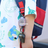 P-089 Outdoor Plastic Clear Case Retractable Keychain Heavy Duty Badge Reel Holder 31.5 Inch Orange Nylon Rope with Carabiner