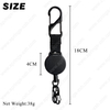 XXH-Custom Logo Retractable Heavy Carabiner Reel with S Style Black Matte Buckle Hook Outdoor Loading Keychain