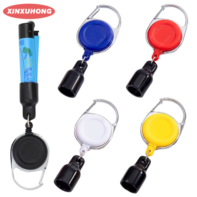 XXH-P098 Retractable Badge Reel Clipper Lighter Holder Customized Logo Premium Lighter Simplicity Leash Lighter Sleeve