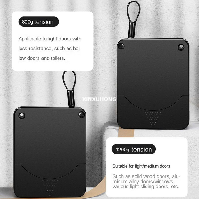 DC-004 Fourth Generation Punch-Free Door Closer Household Hydraulic Buffer Device Sliding Door Closing Drawstring Mute Automatic