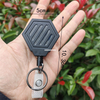 Xinxuhong-P094 Hexagonal Plastic Carabiner Magnetic Retractable Tactical ABS Badge Reel Wire Rope Keychain with Metal Back Clip