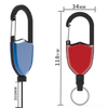M-013 Shield Shape Red Blue Yellow Retractable Portable Recycling Magnetic Metal Badge Reel Holder with Carabiner Keychain