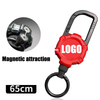 P-052 Heavy duty Outdoor 4CM Retractable Badge Reel With Magnet And Fast Loading Ring Multi Functional For Holder Belt Keychain