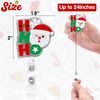 Santa Claus Snowman Elk Acrylic Badge Reel Retractable ID Badge Holder with 360° Rotatable Alligator Clip Nurse Christmas Gift
