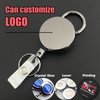 M-031 Heavy Duty 4CM Round Retractable Reel Key Chain Outdoor Stainless Steel Key Chain Fishing Badge Holder