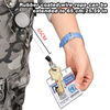 P-090 4CM Plastic Heavy Duty Badge Reel Holder Retractable Keychain 25.6 Inch Steel Wire Cord with ID Badge Clip Metal Carabiner