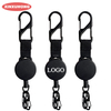 XXH-Custom Logo Retractable Heavy Carabiner Reel with S Style Black Matte Buckle Hook Outdoor Loading Keychain