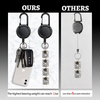 P-051 Anti-theft Heavy duty 5CM Easy-to-pull Buckle Rope Elastic Keychain Retractable Key Ring Anti Lost Ski Pass Id Card