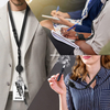 P-050 4.2CM Black Badge Polyester Lanyard ID Clip Yo-Yo Retractable Badge Reel Attached to E-Cigarette/Ballpoint Pen