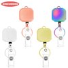 XXH-Custom Logo Square Rainbow Zinc Alloy Badge Reel Retractable Lanyard Badge Holder with PVC Belt Clip for Nurse ID Work Card