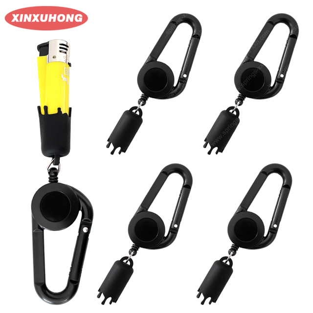 XXH-P096 New Custom Logo Retractable Key Reel Retractable Lighters Cover with Lighter Leash for Suitable Cylindrical Lighters