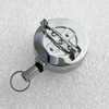 M-022 3CM Silver Black Brooch Fixed Metal YOYO Easy-Pull Button Badge Scroll Retractable Office Supplies