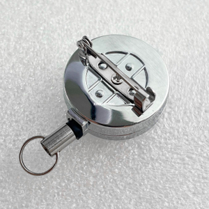 M-022 3CM Silver Black Brooch Fixed Metal YOYO Easy-Pull Button Badge Scroll Retractable Office Supplies