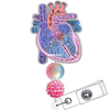 Acrylic Glitter Badge Reel Clip Nurse Accessories Medica ID Card Holder Badge Holder Retractable Badge Reel Holder with Beads