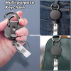 M-032 Heavy Duty 3CM Retractable Badge Holder Reel ID Badge Holder with Belt Clip Key Ring for Name Card Keychain