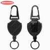XXH-P044 Extendable Keychain Multitool Carabiner Key Holder with Steel Wire Cord Retractable Shield Badge Key Reel for Camping