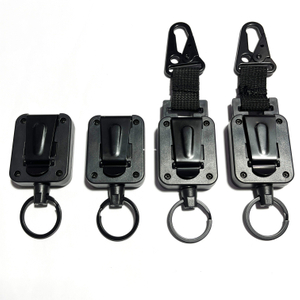 P-040 4CM Outdoor Travel Black Plastic Keyholder Retractable Badge Reel Sublimation Retractable Badge Holder